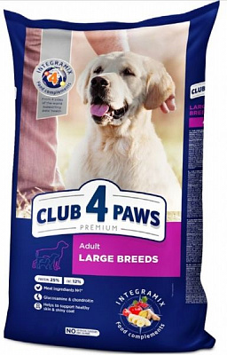 Корм для крупних порід Club 4 Paws Premium для собак великих порід 14 кг (курка, рис) 14 кг