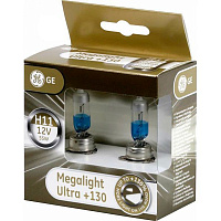 Лампа галогенная GENERAL ELECTRIC Megalight Ultra +130% (53110) H11 PGJ19-2 12 В 55 Вт 2 шт