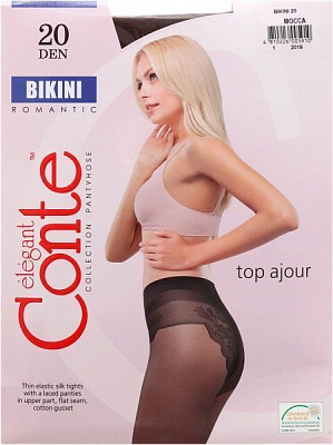 Колготки Conte BIKINI 20 den mocca р. 2 коричневый 