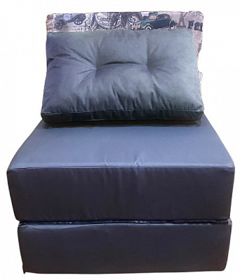 Диван-кресло Примтекс Плюс LOUNGE PPU XXL OX-312/PT-05 с подушкой 60х35 см принт Paris серый