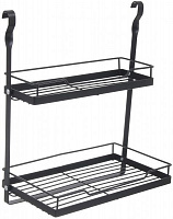 Полка для специй Flamberg двойная не рейлинг черный