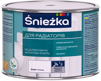 Эмаль Sniezka водорастворимая для радиаторов белый глянец 0,4л