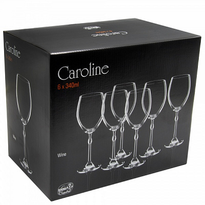 Набор бокалов для вина Caroline 340 мл 6 шт. Bohemia 