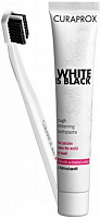 Набор CURAPROX Зубная паста White is Black + зубная щетка 90 мл