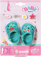 Взуття для ляльки Zapf Baby Born_Святкові сандалі зі значками (зелені) 828311-6