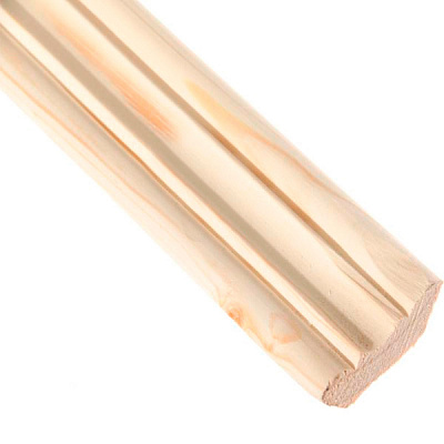 Плинтус фигурный 2,5 м сосна Лісбудінвест 35х35х2500 мм 