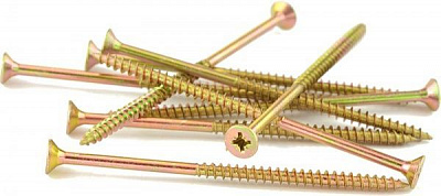 Шуруп универсальный потайная головка ЦЖ 5x100 мм желтый цинк вес Expert Fix