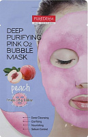 Маска-пінка Purederm Deep Purifying Pink O2 Bubble Mask Peach 25 мл 1 шт.