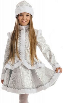 Костюм новогодний КАРНАВАЛІЯ Снегурочка р.128-134 белый 
