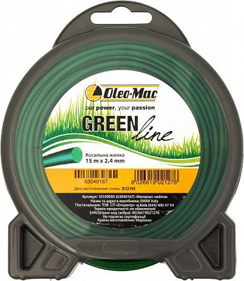Леска косильная Oleo-Mac GreenLine 2,4 мм