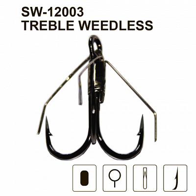 Гачок потрійний MiniMax №6 10 шт. незачіпляйки Treble Weedless BLN10шт