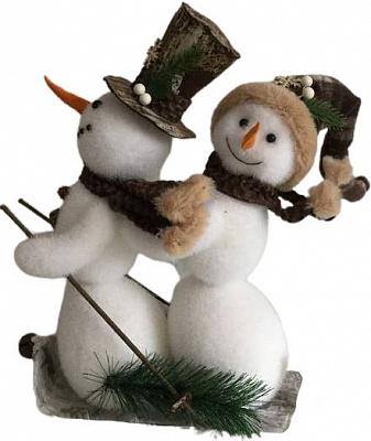 Декорация новогодняя Пара снеговиков на лыжах 55 см EPI-F418A797-27 