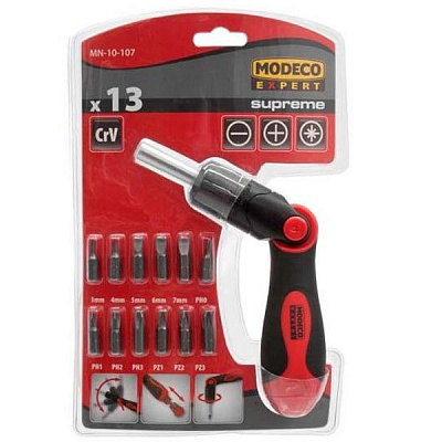 Викрутка Modeco MN-10-107 12 насадок
