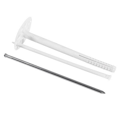 Дюбель для теплоизоляциидля минеральной ваты с металлическим гвоздем 10x180 мм 50 шт. BauGut