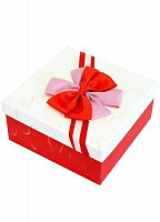 Коробка подарункова квадратна рожева 19,5х19,5х9,5 см