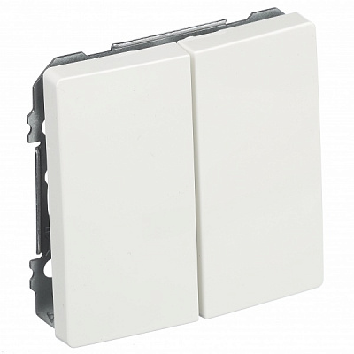 Вимикач двоклавішний Siemens Style без підсвітки білий полярний 5TG72701WH00