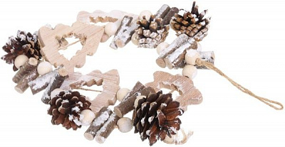 Декорация новогодняя Гирлянда из шишек, елочек и палочек 100 см EPI-LY175409-2XM 