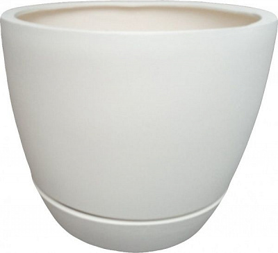 Горшок керамический Larsan с поддоном Классик круглый 5 л белый 