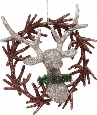 Декоративная подвеска Венок с декором 15x15x6 см LD21053