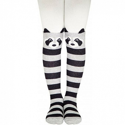 Колготки детские Conte-Kids TIP-TOP Єнотики 444 р.140-146 молочный/серый 