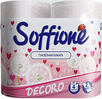 Soffione Decoro рожевий двухслойная 4 шт.