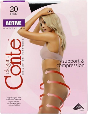Колготки Conte ACTIVE 20 den nero р. 4 чорний