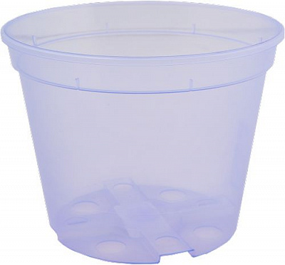 Вазон пластиковий Алеана дренажний 19x15 см круглий 3,6л фіолетовий прозорий