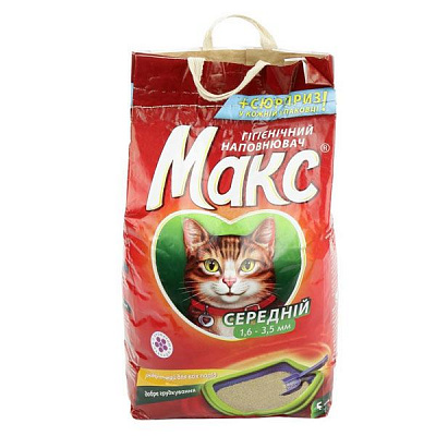 Наповнювач для котячого туалету  Ґрунт МАКС середній з ароматом