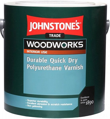 Лак меблевий Durable Quick Dry Polyuretane Varnish Johnstone's напівмат 2,5 л