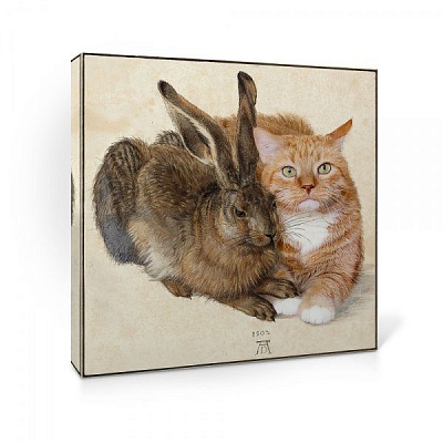 Репродукция Hare and Cat 48x48 см 