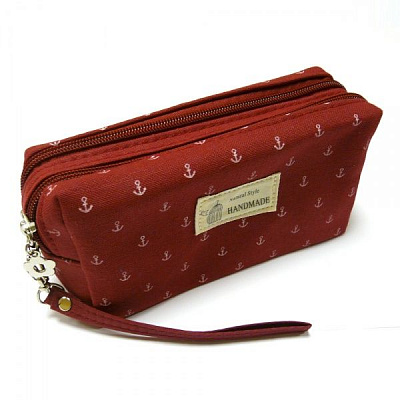 Косметичка Якорь принт 1-шт. Бордо B122ANC-bordo 