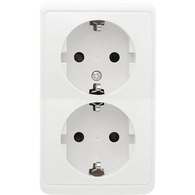 Розетка подвійна HausMark Domo білий HSN-SCP.H3C20G2WG-WH