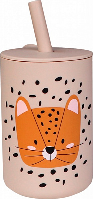 Чашка Tryco з соломинкою силікон пісочний TR-392824