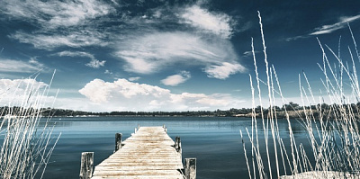 Репродукция Мостик на озере 50x100 см Арт Фемелі 