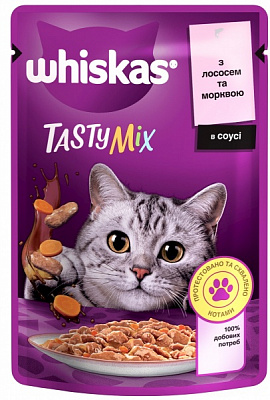 Корм Whiskas Cмачний мікс в соусі з лососем і морквою 85 г
