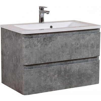 Тумба підвісна Aqua Rodos Акцент серый мрамор с умывальником Альфа 80