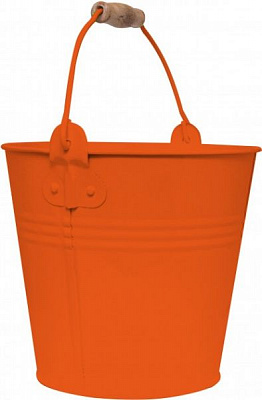 Кашпо декоративное Flor с деревянной ручкой круглый 2л оранжевый 