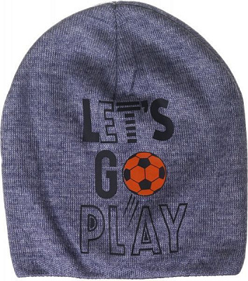 Шапочка дитяча для хлопчика Kraft+ арт. 2340 р.50 синьо-сірий