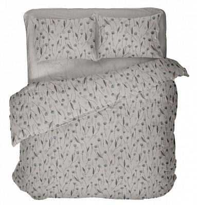 Комплект постельного белья Bloom семейный серый с рисунком Luna 