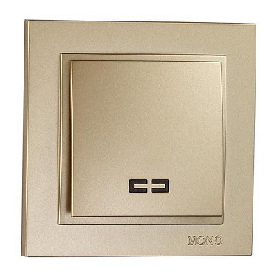 Вимикач одноклавішний Mono Despina з підсвіткою 10 А 250В бронзовий 102-232325-101