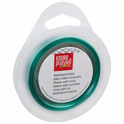Лента декоративная Knorr Prandell Лента сатиновая бирюзовая ribbon 3mm 10m turquoise 0,3 см 10 м бирюзовый 