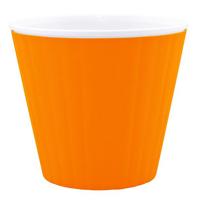 Горщик пластиковий Алеана Ібіс круглий 2,3л помаранчевий із білим (114036)