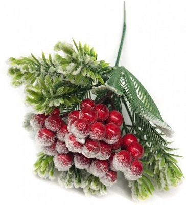 Декорація новорічна Пучок хвойний з ягодами 17 см EPI-EYK6-1669