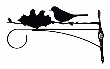 Тримач для підвісного горщика Пташка з пташенятами 50,9х30 см чорний 
