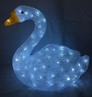 Декоративна фігура Euro Lucky Trading лебідь світлодіодна (LED) 40 см