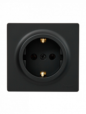 Розетка побутова із заземленням Lezard LETO IP20 антрацит 752-4200-122B