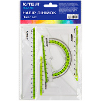 Набір лінійок 15см. 2 кос. трансп.(салат.смуга) KITE