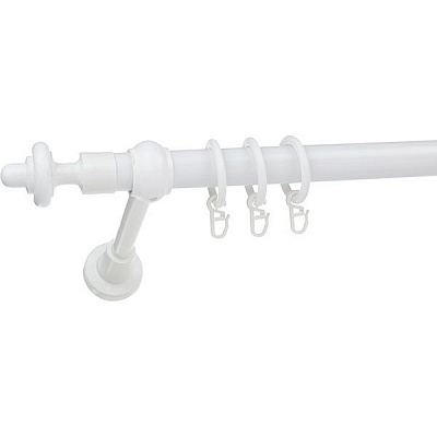 Карниз ОМіС одинарний укомплектований d28 мм 240 см білий