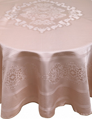 Скатерть Caramel овальная 160x220 см бежевый Karna 