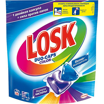 Капсулы для стирки Losk Duo-Caps Color 24 шт